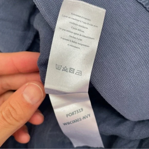 Faherty Brand Arlie Day Pants linen joggers blue lounge pull on elastic waist M - Picture 15 of 16